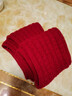 百搭韩版针织毛线红色围巾女2024圣诞冬季高级感新年礼物情侣围脖 针织围巾-酒红色-1个装-保暖 1 实拍图