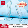 得力（deli）【凑单必备】15cm直尺 高透耐磨 大数字识别清晰易拾取考研高考中考刻度清晰尺子 尺子 实拍图