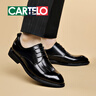 卡帝乐鳄鱼（CARTELO）皮鞋男士牛皮商务休闲西装正装德比鞋英伦结婚男鞋 6531 黑色 40  实拍图