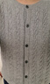 优衣库女装纽花圆领针织开衫/毛衣外套空调衫通勤488123 481477/03灰色 M 实拍图