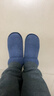 京东京造居家加厚鞋底【可翻盖】毛绒冬季保暖包跟棉拖鞋男士藏青42-43 实拍图