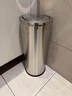Supercloud不锈钢垃圾桶大号翻盖立式室内外商场酒店摇盖港式桶果皮箱38*73 实拍图