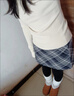 沂歆冬季裙子女毛呢半身裙短裙格子裙a字包臀裙高腰小个子高级感2026 蓝灰色格纹短裙 M 【建议体重约95-110斤】 实拍图