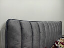 新款绒料加厚夹棉床头靠垫现代简约床头罩纯色绗缝布艺床头套全包 荷兰绒【线条款-深灰】特厚夹棉 适用床头长1.8米【高度65cm内】 实拍图