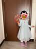 迪士尼爱莎公主裙子女春季新款女童连衣裙春秋儿童公主裙LX81227 蓝110 实拍图