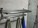 美琦笙毛巾架卫生间免打孔不锈钢浴室浴巾架厕所卫生间壁挂式置物 【升级款】特厚304浴巾架-50cm 实拍图