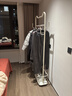 木樽加粗挂衣架落地卧室衣帽架多功能带轮移动晾衣服架房间收纳衣服架 猫耳朵 奶油白80cm 实拍图