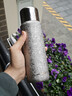 JRINKTEEA日本品牌纯钛保温杯茶水分离钛水杯车载男士焖泡茶杯户外礼品杯 升级款陨花银600ml无喷漆 实拍图