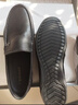千百度2025男鞋头层羊皮商务休闲皮鞋舒适套脚豆豆鞋乐福鞋 黑色 40 晒单实拍图