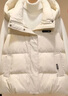 鸭鸭（YAYA）羽绒马甲女外穿秋冬新款情侣男女同款连帽马夹背心羽绒服外套 米白色 XL /175(建议130-145斤) 实拍图
