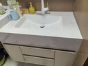 赛诺纳美浴室柜洗衣机柜组合岩板无缝一体盆组合卫生间洗漱台奶油风洗手盆 岩板无缝陶瓷盆+标准镜柜150cm 实拍图