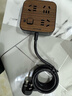 公牛（BULL）插座/插线板/插排/排插/接线板/拖线板 6位总控1.8米 黑色木纹 GN-R3330 实拍图