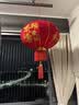 2026年新款植绒大红灯笼元宵新年春节挂饰阳台庭院装饰绒布灯笼 80#【全家福款】2个 不带灯【超值款】 实拍图