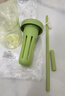 【京东物流】水杯冰霸吸管杯高颜值学生茶水分离大容量杯子 肚肚杯1个-浅绿色 实拍图