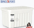 SPACEXPERT 衣物收纳箱特大号塑料整理箱车载储物箱80L白色 1个装 带轮 实拍图