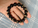 石玥珠宝精品12mm金眼天然黑曜石手串本命年转运珠水晶手链男女士款礼物 实拍图