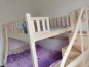 十亿客 上下床实木儿童床两层床高低床上下铺多功能原木无漆床 直梯上100下120+书架+床垫 实拍图