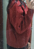 茵曼马年骐骥红北极绒开衫毛衣女秋时尚绣花新年针织外套幸运红L 实拍图