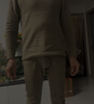 猫人10A抑菌防螨含羊绒蚕丝男士保暖内衣男加绒秋衣秋裤保暖套装咖色L 实拍图