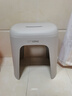 禧天龙大承重坚固防滑塑料凳子 换鞋方凳浴室凳 耐磨椅子 中凳 灰色 实拍图