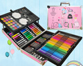 尔苗儿童绘画套装礼盒女孩玩具画架24色水彩笔画笔画板6-10岁生日礼物 带画架208件绘画套装粉色 实拍图