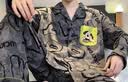 猫人防螨抑菌纯棉男士睡衣男时尚口袋狗字母长袖开衫家居服灰色XL 实拍图