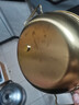 【韩剧同款】加厚不锈钢干锅海鲜锅火锅金色平底浅锅双耳锅泡面锅 迷你款17cm【金色】双柄汤锅 实拍图