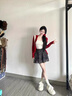 妙奕嘉半身裙女碎花短裙新款百褶裙学院风a字裙小个子显瘦裙子蛋糕裙 碎花短裙【黑色】 L 【建议 105-115斤】 实拍图