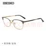 精工（SEIKO）眼镜框男款全框钛材休闲近视光学镜架HC3012 90 53mm亮深褐/金色 实拍图