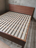 兴瑀汇实木床1.5米1.8m新中式双人床胡桃色木床主卧家用现代简约单人 胡桃色床+20cm弹簧椰棕床垫+柜2 1.8米*2米框架结构 实拍图