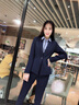 简蜓职业装女装套装新款时尚春秋气质女士西服工作服西装面试正装工装 藏蓝色西装+西裤 M 实拍图