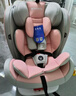 Heekin德国 儿童安全座椅汽车用0-4-12岁婴儿宝宝360度旋转ISOFIX硬接口 尊享粉(遮阳棚+上拉带+侧保护) 实拍图