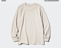 优衣库男装女装柔软圆领T恤/休闲长袖上衣479783 31 米色 L 实拍图