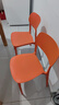 餐椅塑料椅子办公凳靠背休闲椅家用书桌椅卧室化妆椅简易小椅子 橙色-四腿餐椅【加固标准款】 实拍图