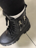 马丁靴女鞋子2025新款韩版加绒秋冬高帮棉鞋女靴子高跟中筒靴 黑色-单里 36 实拍图