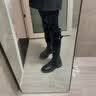 ZHR长筒靴女时尚褶皱骑士靴女冬加绒显高厚底女靴 BL323A 黑色 38  实拍图
