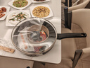 苏泊尔（SUPOR）平底锅不粘锅 牛排煎锅 麦饭石色炒菜锅煎蛋煎饼锅电磁炉燃气通用 推荐【28CM加深】配盖+木铲 实拍图