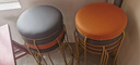 华恺之星凳子家用简约铁艺餐椅加厚钢筋板凳高凳圆凳子HK5129 2灰2橘4把装 实拍图