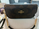蔻驰（COACH）女士HAILEY20小号字母徽标链条单肩腋下包胡桃木色拼黑色CAN70 实拍图