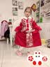 忆爱女童汉服秋冬款国风儿童喜庆唐装女孩加厚裙子套装洋气衣服拜年服 红色（裙子+马甲+围脖+包包） 130 （建议120-130cm） 实拍图