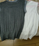 晚白【专享】莱赛尔天丝棉拼接打底针织衫内搭可单穿木耳边上衣 灰色 S 实拍图