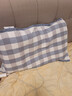 洁丽雅（Grace）纯棉枕巾全棉纱布防脱落枕芯盖巾 蓝格绑带52*78 实拍图
