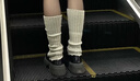 猫人女士袜子女冬季【jk原宿针织袜套】小腿袜黑白学院风堆堆袜女2双 实拍图
