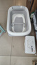 日康（rikang）婴儿洗澡盆 折叠盆宝宝无线感温洗浴盆带浴床+置物架X1045-3 灰色 实拍图