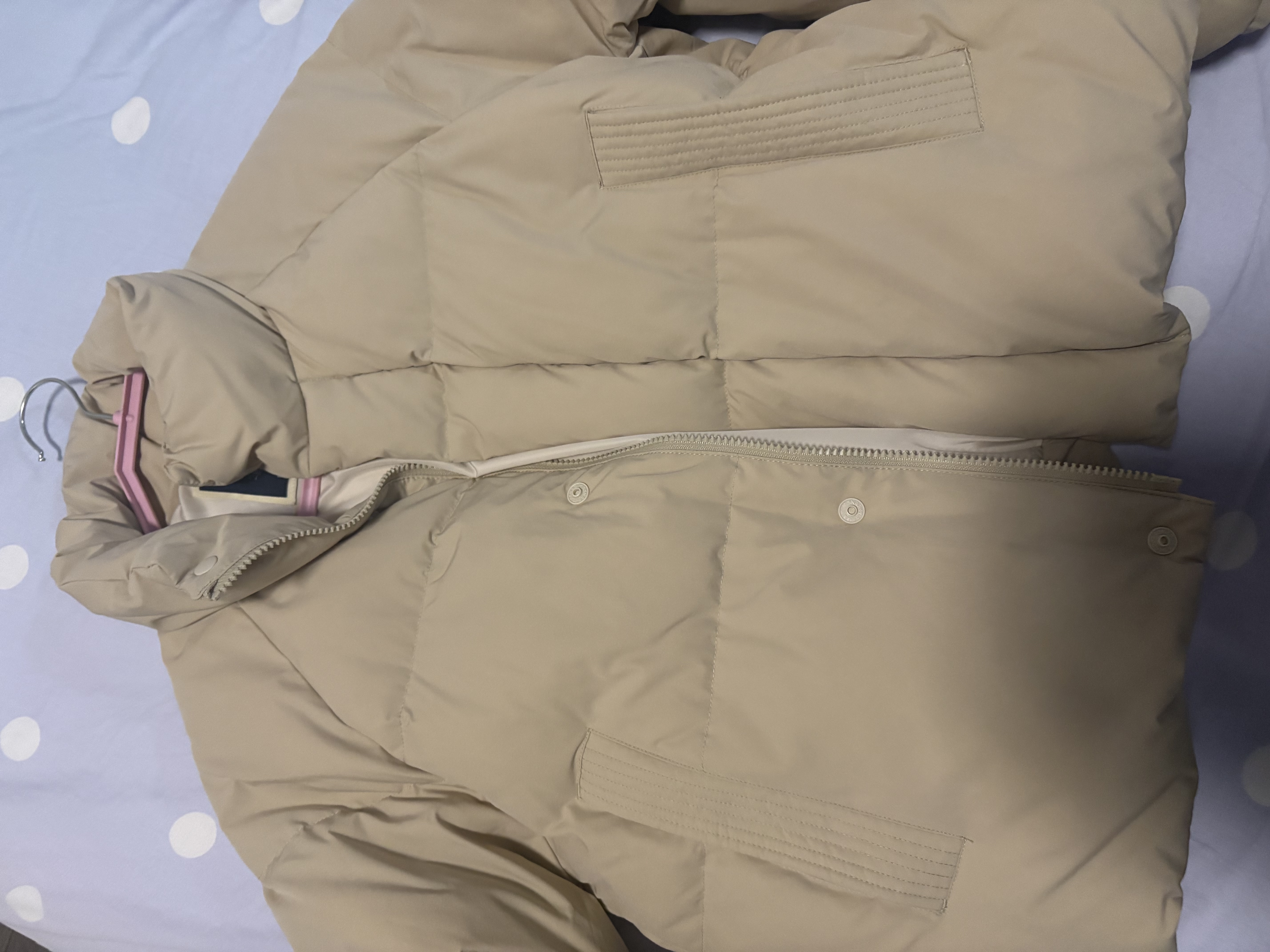 马登美高卡其色立领短款泡芙90羽绒服小个子加厚面包服外套上衣冬 浅卡其 【女款羽绒服2026新款/高端洋气羽绒服】 S （80-100斤） 实拍图