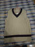 马登工装 复古lvy针织V领毛衣背心男春季学院风撞色立体绞花无袖马甲 卡其 XL 实拍图