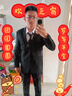 卡度顿西服套装男三件套职业商务小西装正装外套男修身新郎伴结婚礼服 黑色双扣【西服+西裤+衬衫】 L 【100-115斤】+8件礼品 实拍图