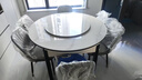 丰舍 餐桌 可变圆桌伸缩折叠实木岩板餐桌椅组合现代轻奢餐桌餐厅饭桌 黑白色-雪山白岩板-101皮椅 【1.35米】 一桌6椅 实拍图