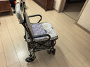立道老年人代步车推车可推可坐座助力行走器两用手推小车出门方便神器 C3【加宽加大-古铜色+双刹+双轮】可折叠助行推车 实拍图
