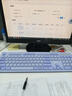 联想（lenovo）有线键盘KL31 巧克力按键 全尺寸键盘 USB 商务电脑办公键盘 笔记本台式机一体机键盘 紫色 实拍图